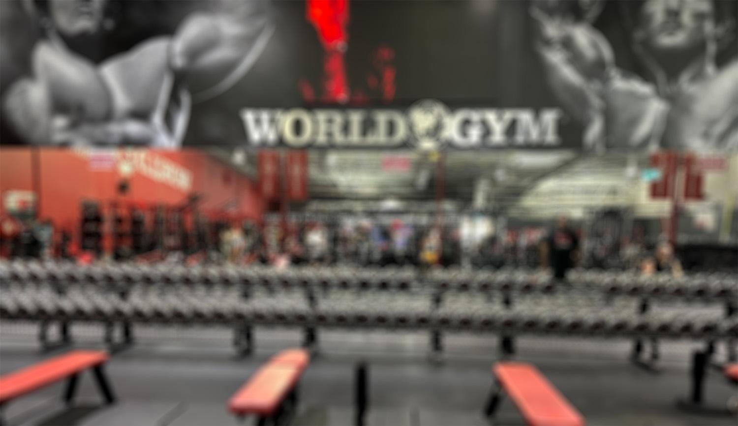 background of blurred out gym